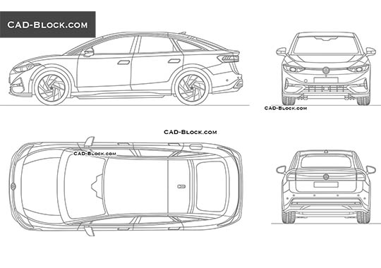 Volkswagen ID7 - download vector illustration