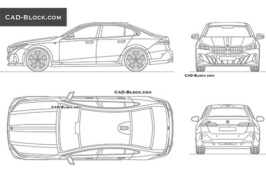 BMW i5 G60 - download vector illustration