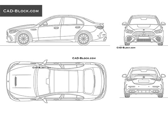 Mercedes C63 AMG - download vector illustration