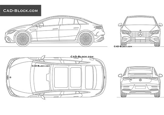 Mercedes-Benz EQE AMG - download vector illustration