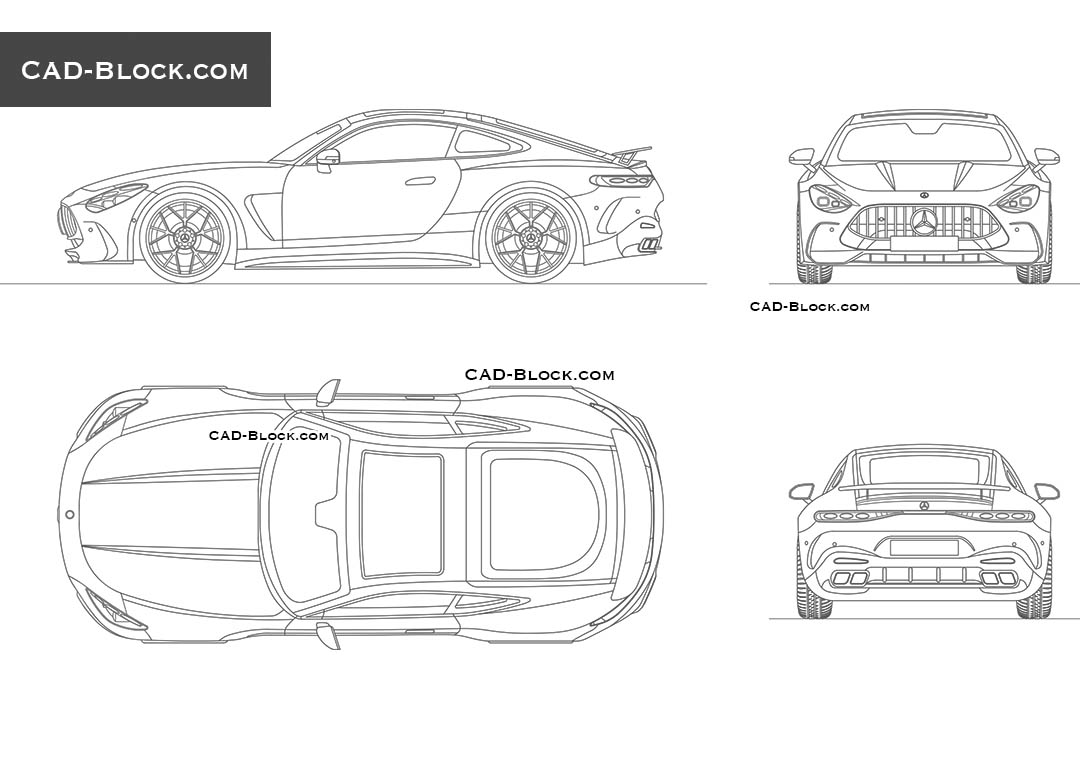 Mercedes-Benz AMG GT coupe - CAD Blocks, AutoCAD file