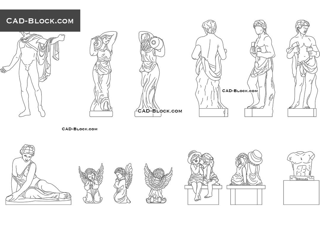 Sculptures - CAD Blocks, AutoCAD file