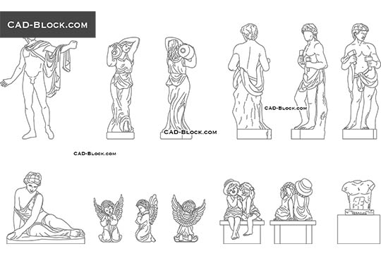 AutoCAD 2D DWG blocks templates drawings-Human Facade -  Portugal