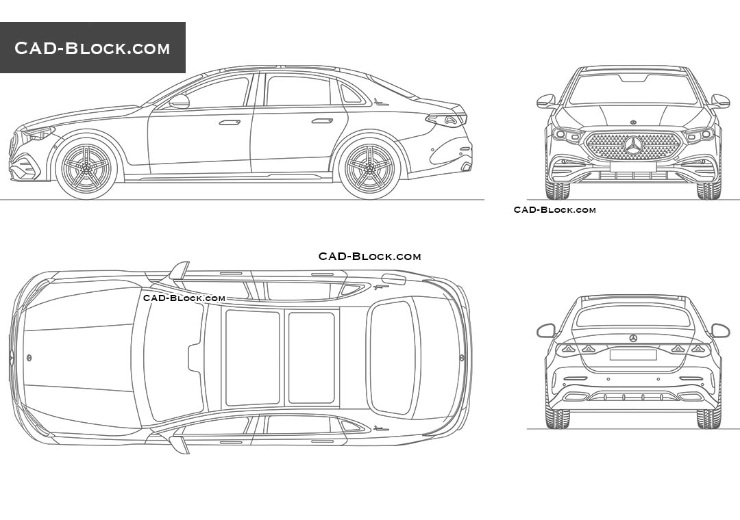 Mercedes-Benz E-class Long (2024) - CAD Blocks, AutoCAD file