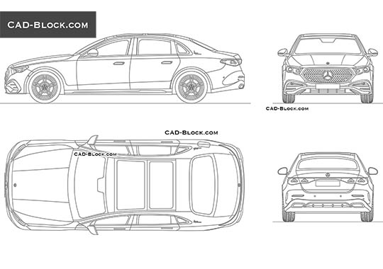 Mercedes-Benz E-class Long (2024) - download vector illustration