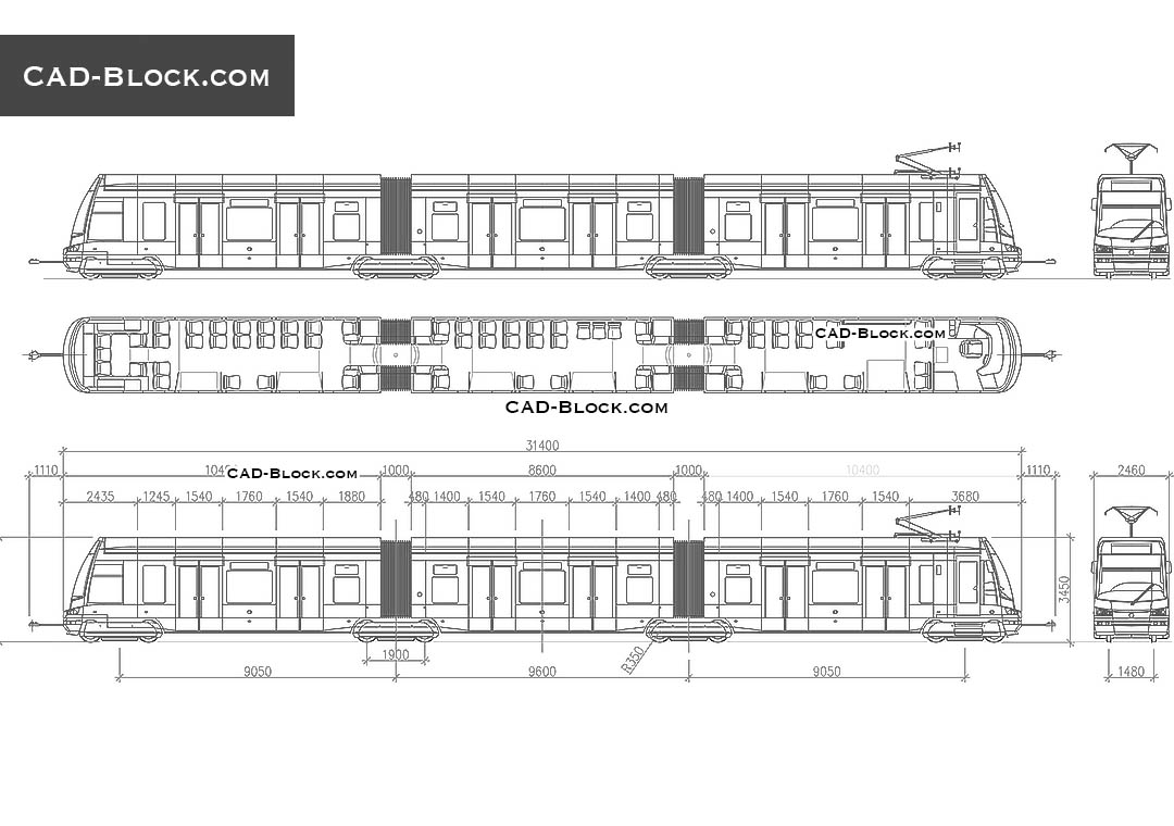 Tram Skoda T15 Praha - CAD Blocks, AutoCAD file