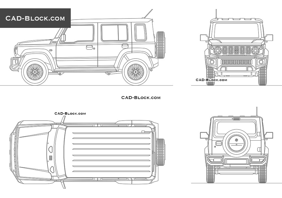 Maruti Suzuki Jimny 5-door - CAD Blocks, AutoCAD file