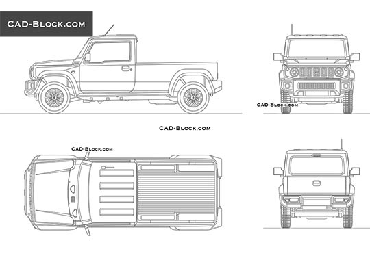 Suzuki Jimny Pickup - download vector illustration