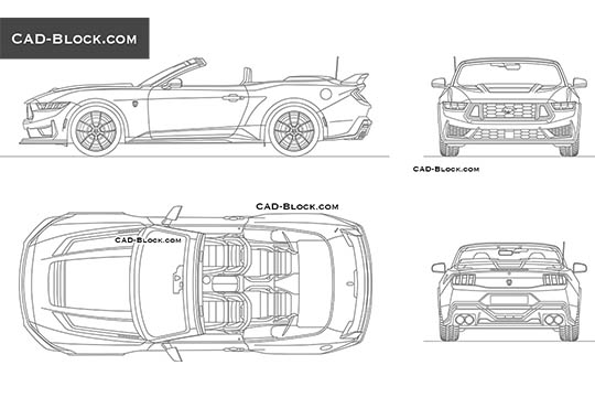 Ford Mustang Dark Horse Convertible - free CAD file