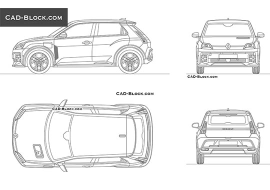 Renault 5E-Tech - download vector illustration