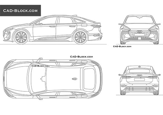 Audi A6 Sportback e-tron - download vector illustration