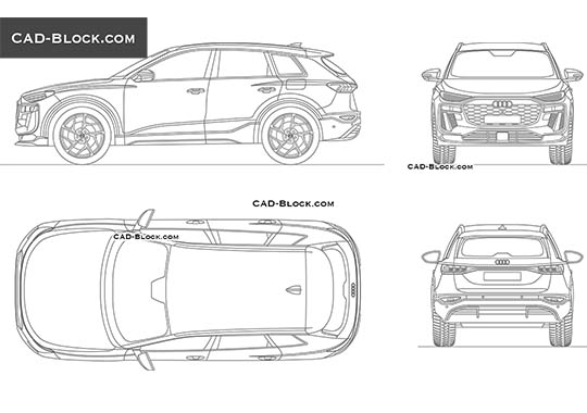 Audi Q6 e-tron - download vector illustration