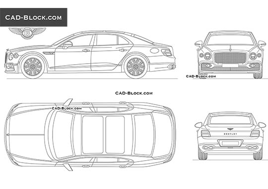 Bentley Flying Spur Hybrid - download vector illustration