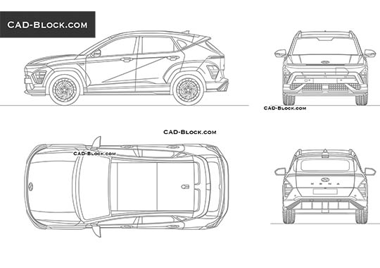 Hyundai Kona Electric (2024) - download vector illustration