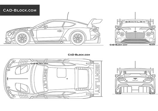 Bentley Continental GT3 (2020) - download vector illustration