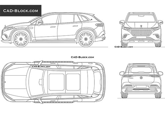 Mercedes-Maybach EQS SUV - download vector illustration