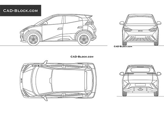 BYD Seagull EV - download vector illustration