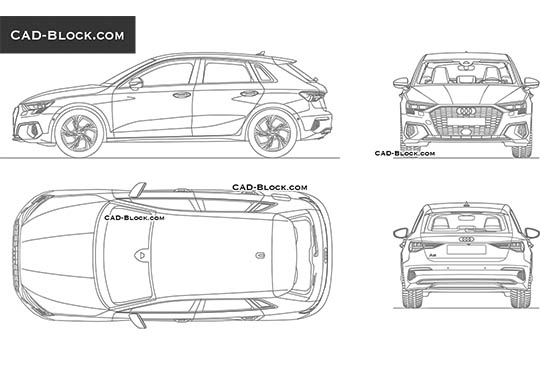 Audi A3 Sportback (2020) - download vector illustration