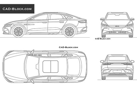 BYD Han EV - download vector illustration