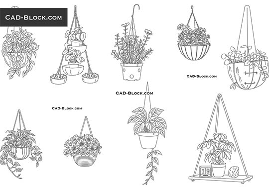 Hanging Planters - download vector illustration