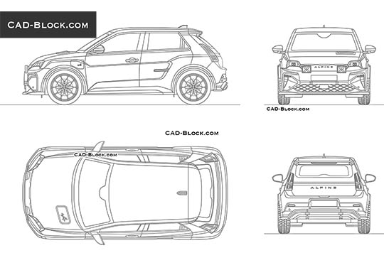 Renault Alpine A290 GTS - download vector illustration