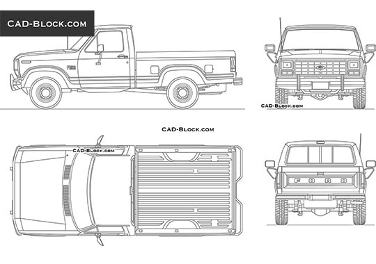Ford F-150 XLT Lariat (1986) - download vector illustration