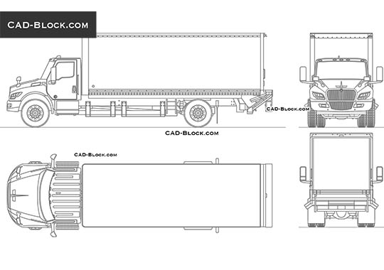 International MV eMV Box Truck - download vector illustration
