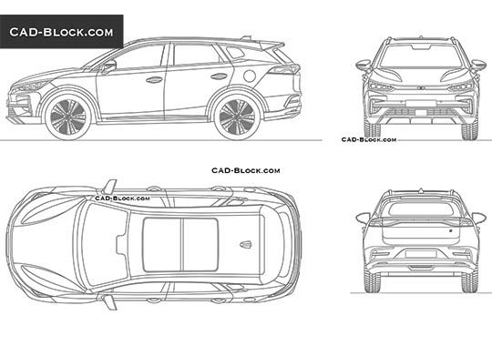 BYD Tang EV - download vector illustration