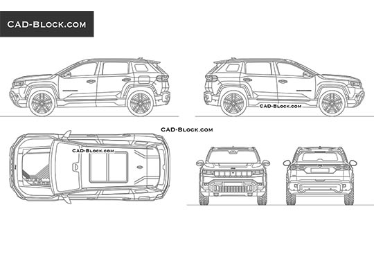 Jeep Compass Overland (2026) - download vector illustration