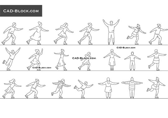 Ice Skaters - download vector illustration