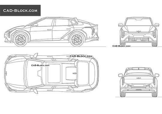 KIA EV4 (2026) - download vector illustration