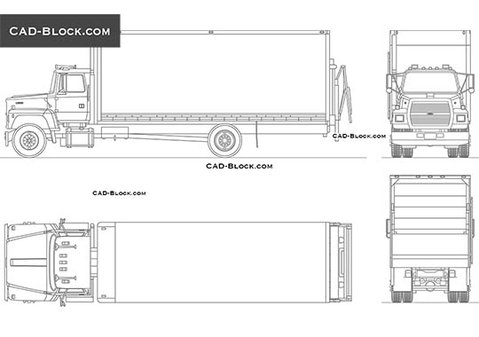 Ford LN8000 Box Truck (1995) - download vector illustration