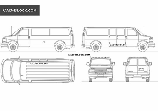 GMC Savana Cargo 3500 Extended Van - download vector illustration